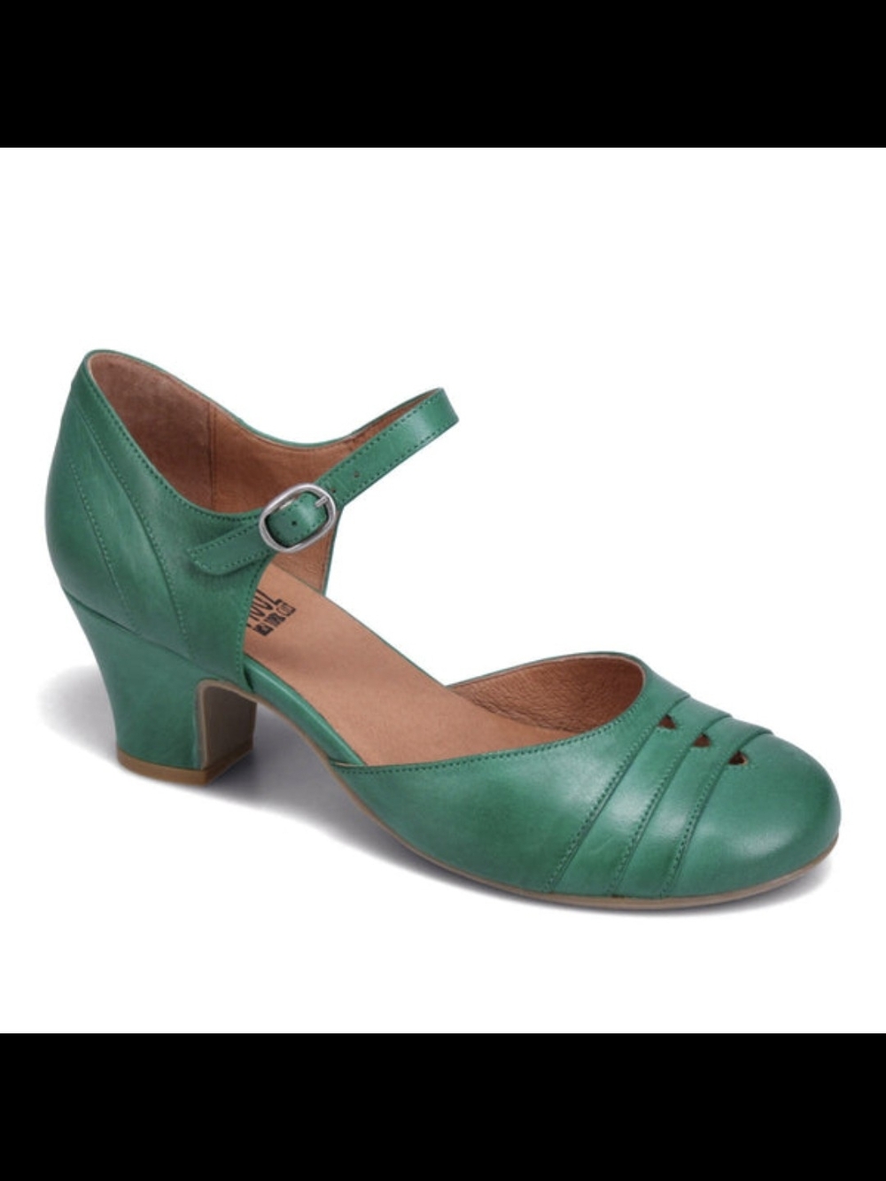 Miz Mooz Teal Green Mary Jane Frenchy Heel